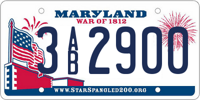 MD license plate 3AB2900