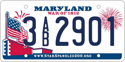 MD license plate 3AB2901