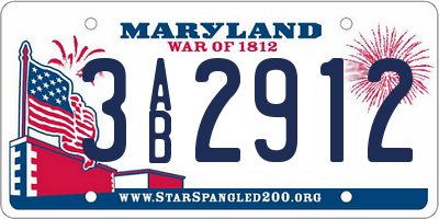 MD license plate 3AB2912