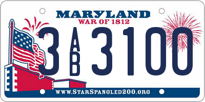 MD license plate 3AB3100
