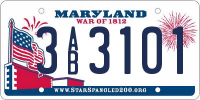 MD license plate 3AB3101