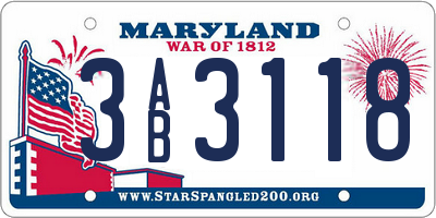 MD license plate 3AB3118