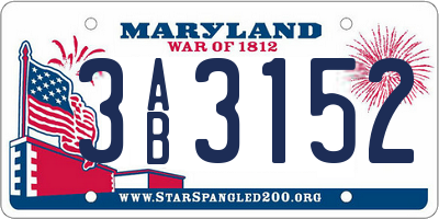 MD license plate 3AB3152