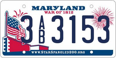 MD license plate 3AB3153