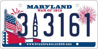 MD license plate 3AB3161