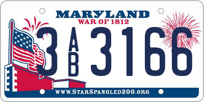 MD license plate 3AB3166