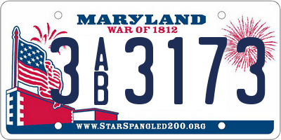 MD license plate 3AB3173