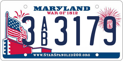 MD license plate 3AB3179