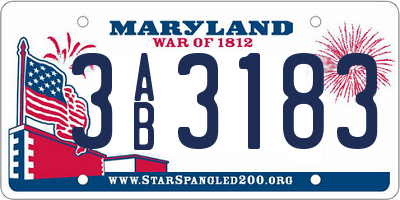 MD license plate 3AB3183
