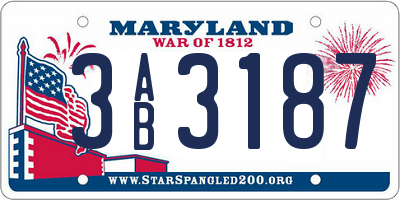MD license plate 3AB3187