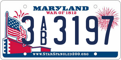 MD license plate 3AB3197