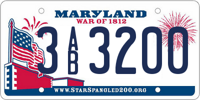 MD license plate 3AB3200