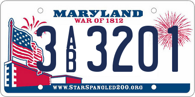 MD license plate 3AB3201