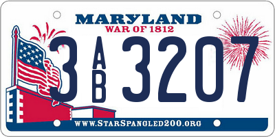 MD license plate 3AB3207