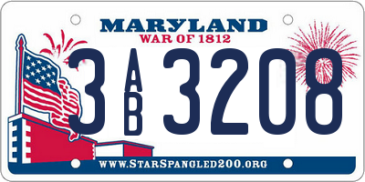 MD license plate 3AB3208
