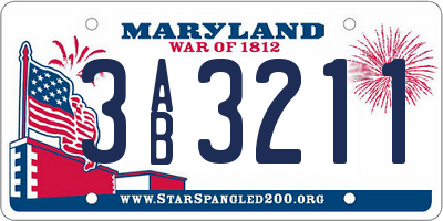 MD license plate 3AB3211