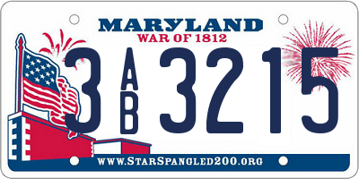 MD license plate 3AB3215