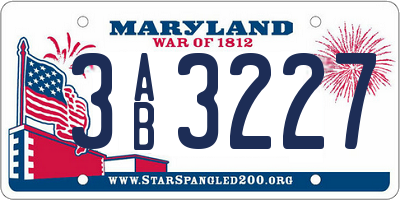 MD license plate 3AB3227