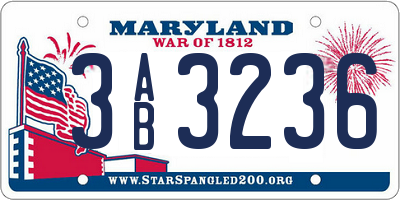 MD license plate 3AB3236