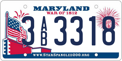MD license plate 3AB3318