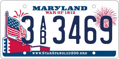 MD license plate 3AB3469