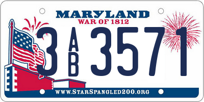 MD license plate 3AB3571