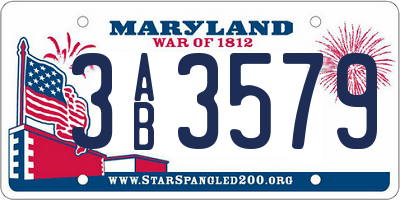 MD license plate 3AB3579