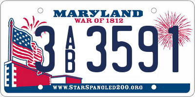 MD license plate 3AB3591
