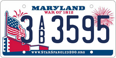 MD license plate 3AB3595