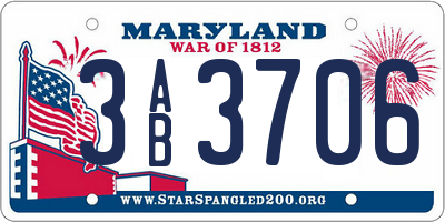 MD license plate 3AB3706