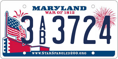 MD license plate 3AB3724