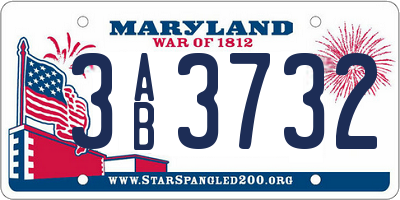 MD license plate 3AB3732