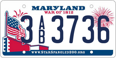 MD license plate 3AB3736