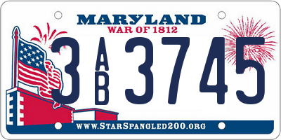 MD license plate 3AB3745