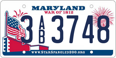 MD license plate 3AB3748