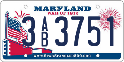 MD license plate 3AB3751