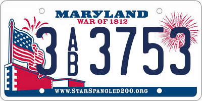 MD license plate 3AB3753