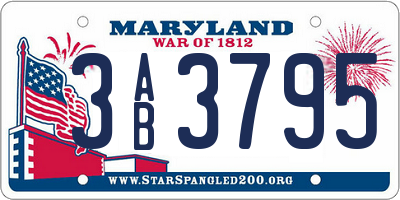 MD license plate 3AB3795