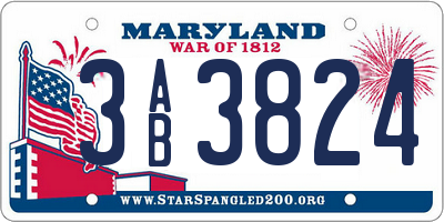 MD license plate 3AB3824