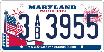 MD license plate 3AB3955