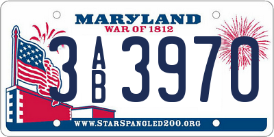 MD license plate 3AB3970