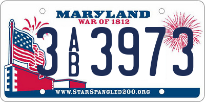 MD license plate 3AB3973