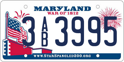 MD license plate 3AB3995