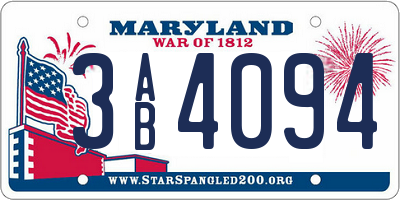 MD license plate 3AB4094
