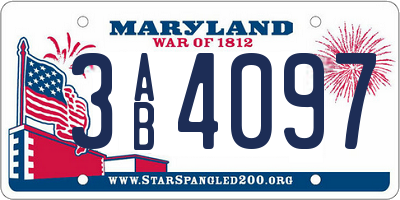 MD license plate 3AB4097