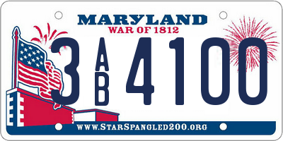 MD license plate 3AB4100