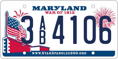 MD license plate 3AB4106
