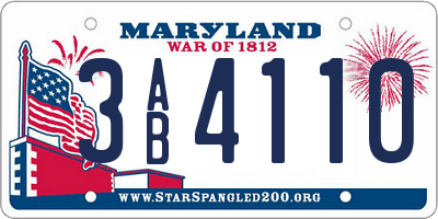 MD license plate 3AB4110