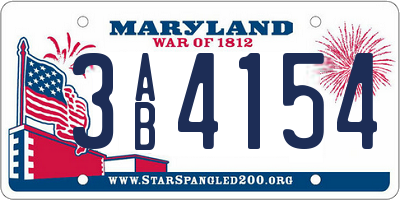 MD license plate 3AB4154
