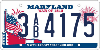 MD license plate 3AB4175